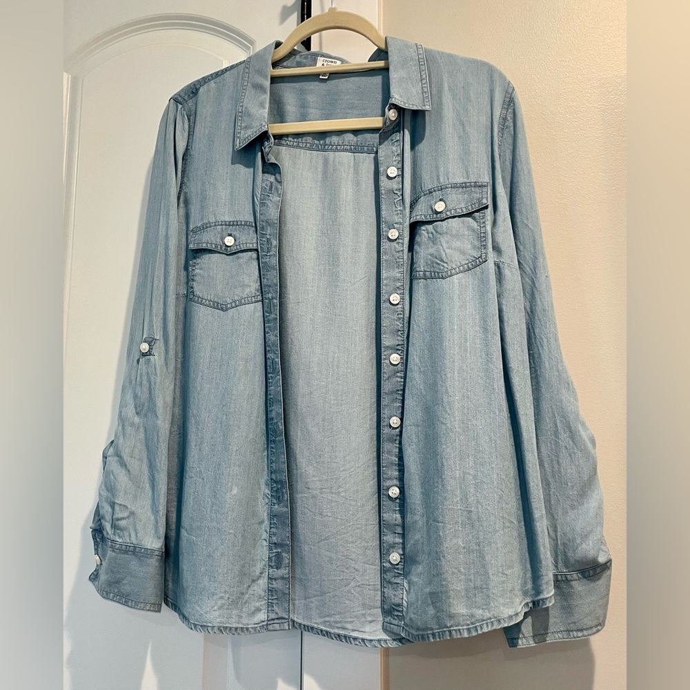 Crown and Ivy Blue Jean Shirt